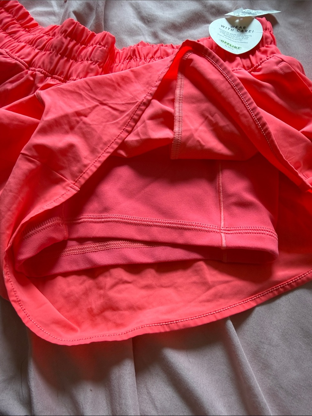 Aerie Offline Active Double-Layer Athletic Shorts in Coral - Picture 5 of 5